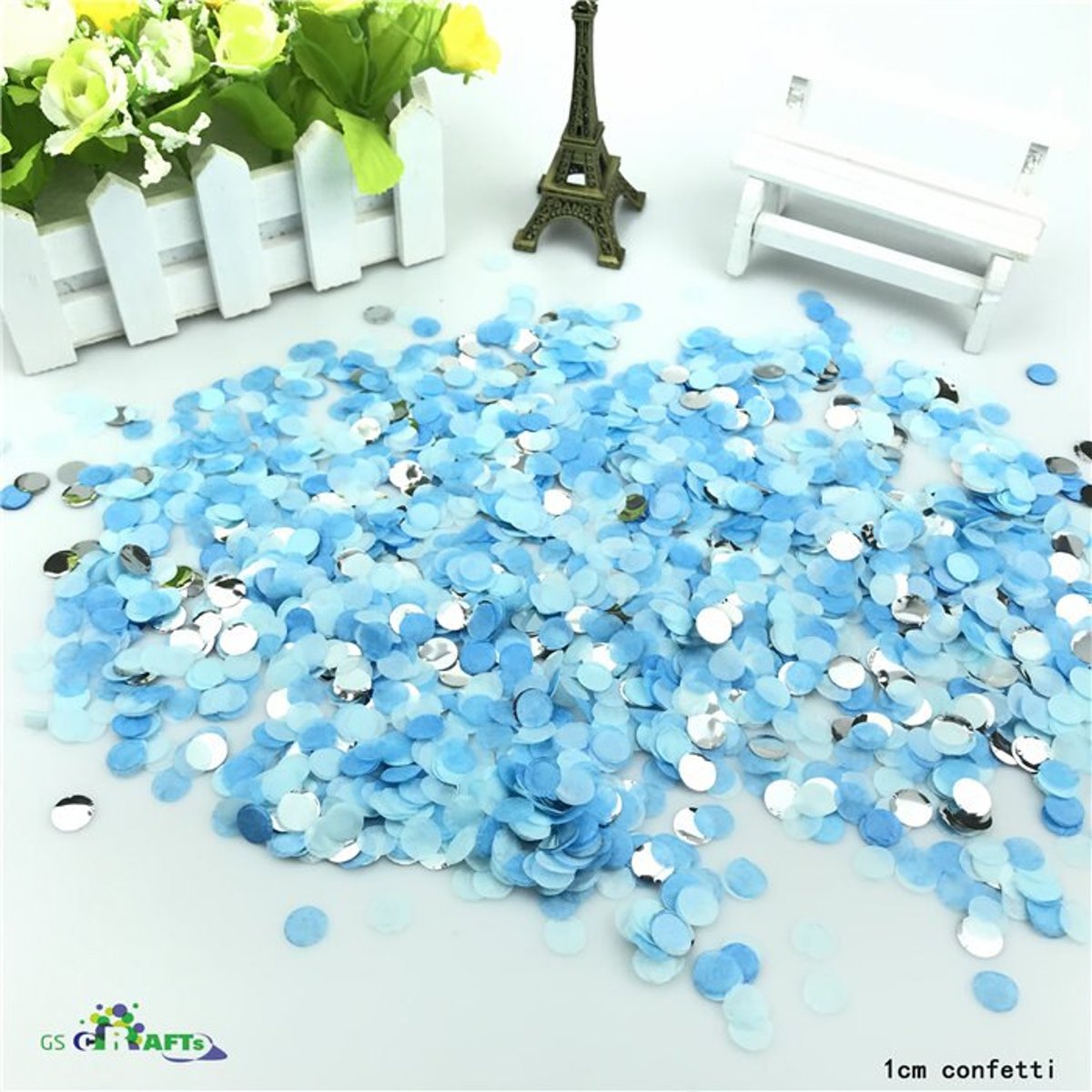 Mini Confetti Stippen 20 gram | Blauw en Zilver | Verjaardag | Feest Accessoires